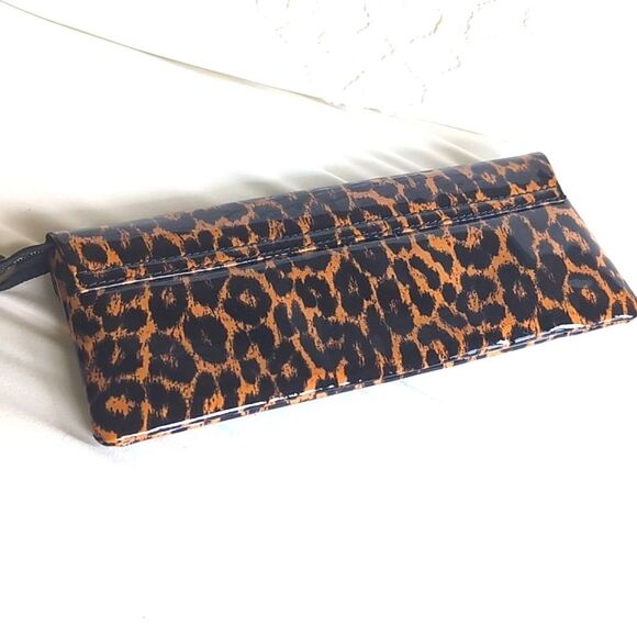 J CREW Super Sleek , Super Thin Animal Print Patent Clutch - Picture 7 of 17